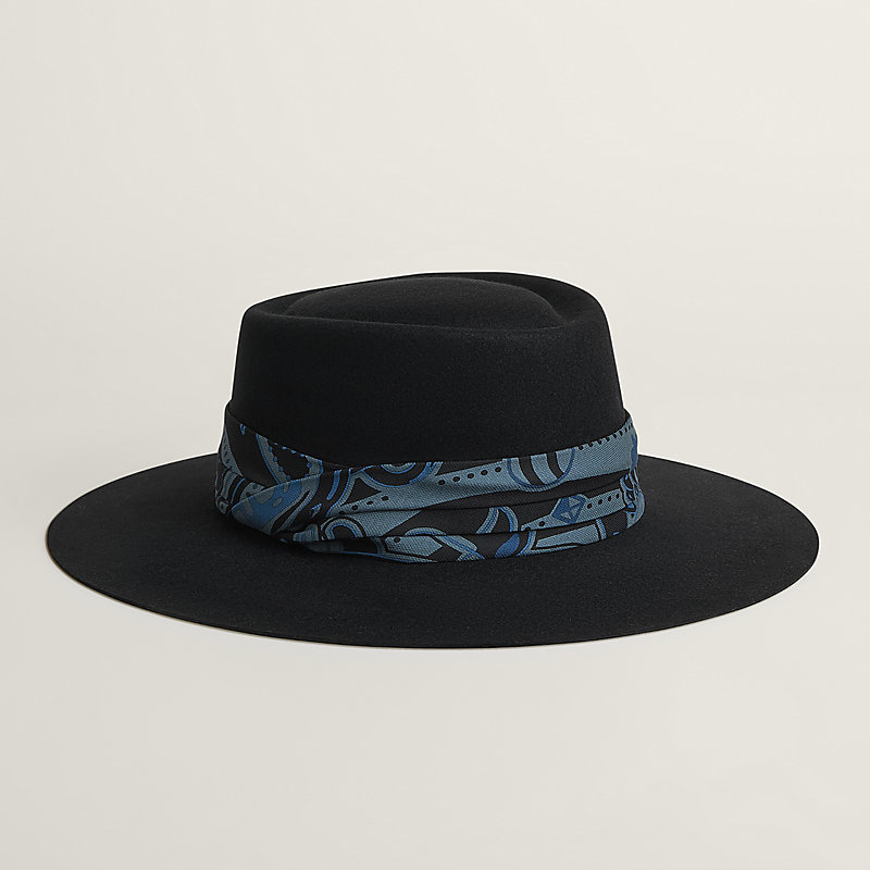 Louise Candy Libris hat - Black | Hermès USA